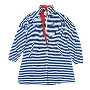 Le Coq Sportif Blue and White Striped Golf Rain Jacket size M